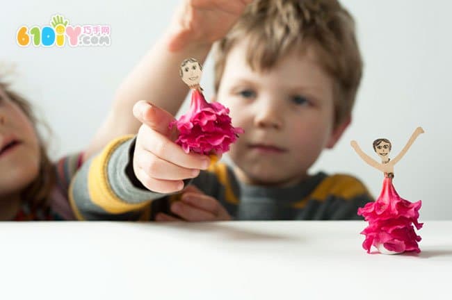 儿童DIY 花朵娃娃手工制作
