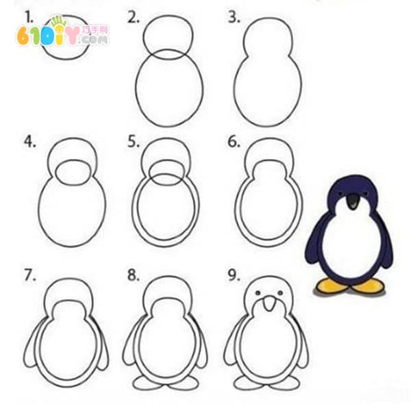 怎样画小企鹅