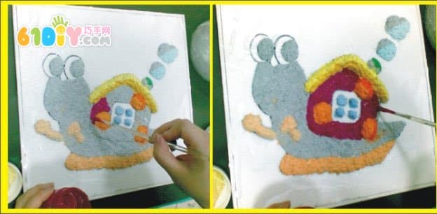 纸浆画教程 可爱的小蜗牛