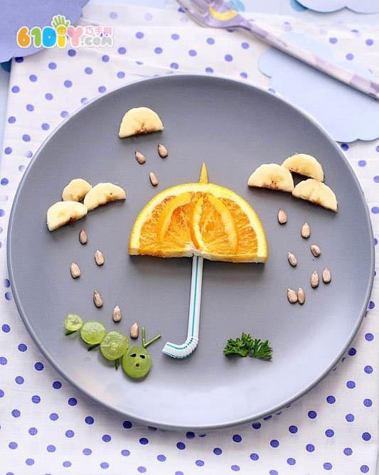 果蔬拼盘 雨伞的创意美食