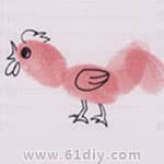 动物指印画 大公鸡