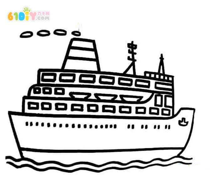 船的简笔画和填色图