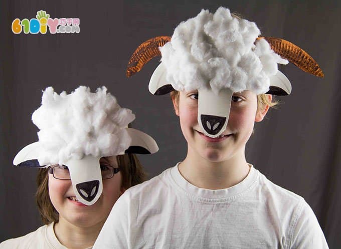 纸盘手工制作小羊面具