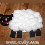 儿童DIY棉花球小羊