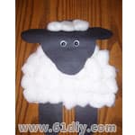 儿童制作棉花手工羊
