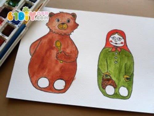 自制手指偶：小熊和女孩