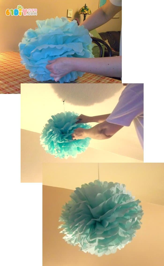 节日装饰 搓纸花球制作方法