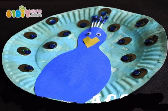 儿童创意手工 纸盘孔雀DIY
