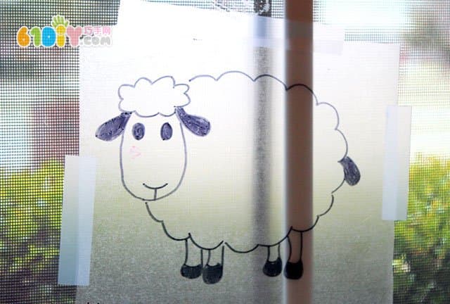 宝宝DIY棉花球小羊