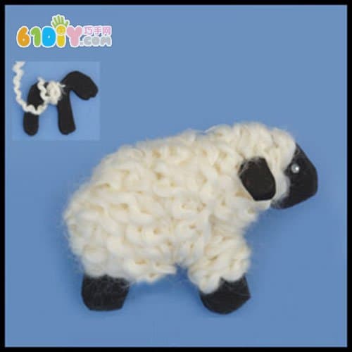 羊年手工 海绵纸毛线小羊