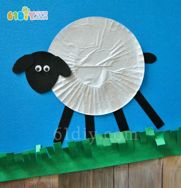 蛋糕纸创意 小绵羊贴画手工