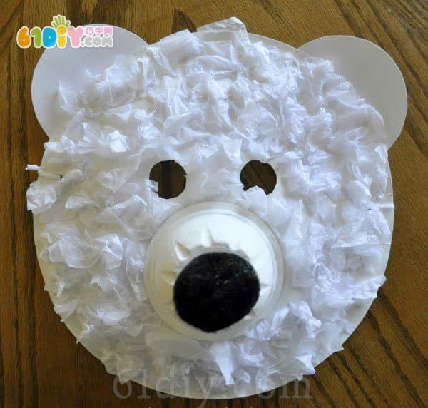 纸盘创意手工 立体的北极熊面具