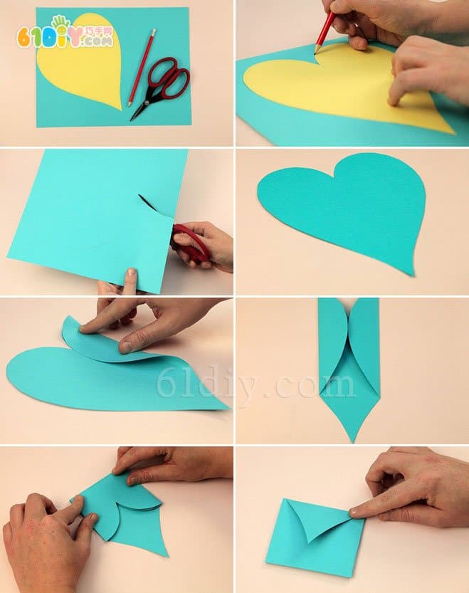心形信封折纸方法