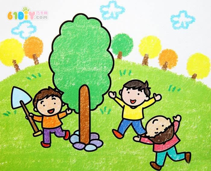 植树节儿童画作品