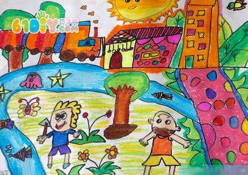 植树节儿童画作品