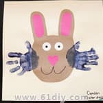儿童DIY手印兔子