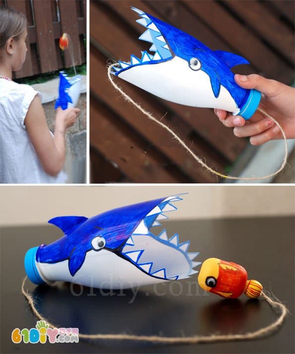 创意抛接球玩具制作 鲨鱼吃小鱼