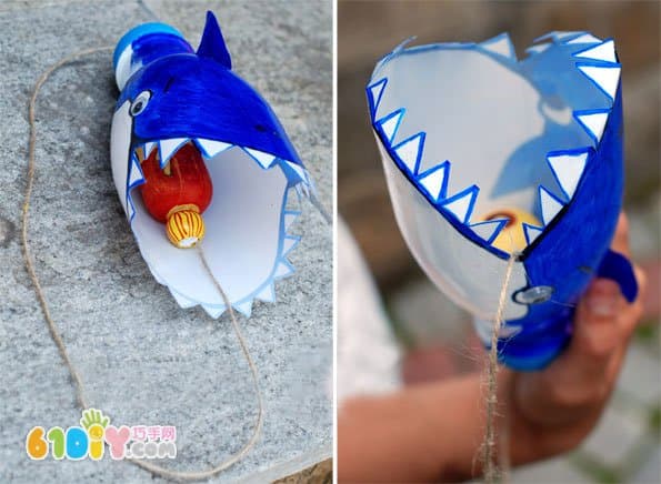 创意抛接球玩具制作 鲨鱼吃小鱼