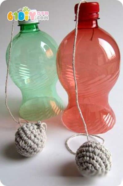 幼儿园玩教具 饮料瓶制作抛接球