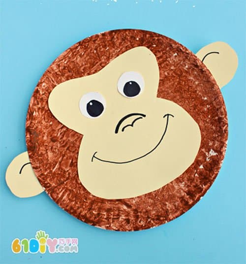 纸盘动物手工制作 可爱的小猴子