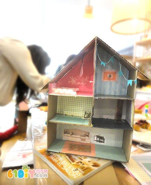 废纸箱制作小房子家具做法
