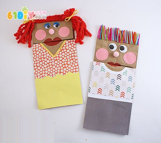 纸袋娃娃手偶制作