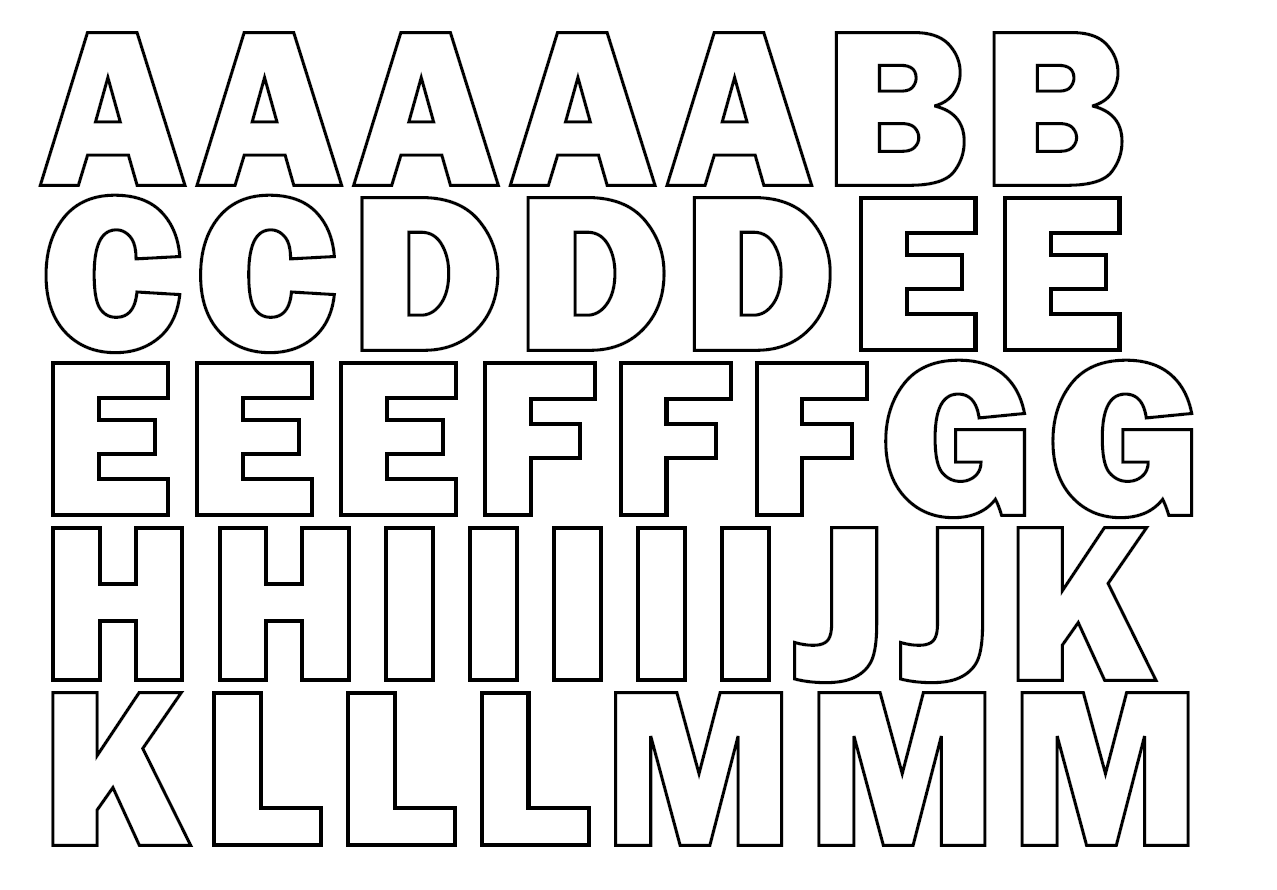 26个字母模板填色图
