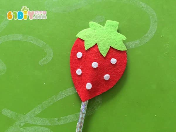不织布手工 草莓魔法棒DIY制作