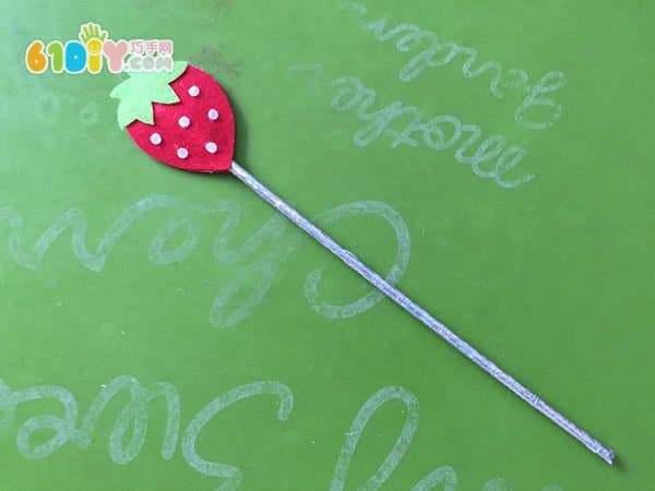 不织布手工 草莓魔法棒DIY制作