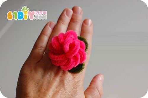 儿童创意毛根 漂亮的玫瑰戒指