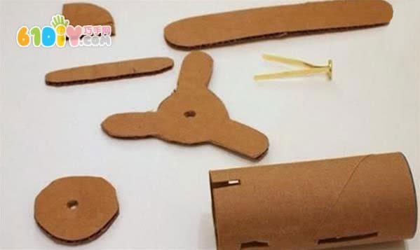 儿童手工制作纸筒飞机模型