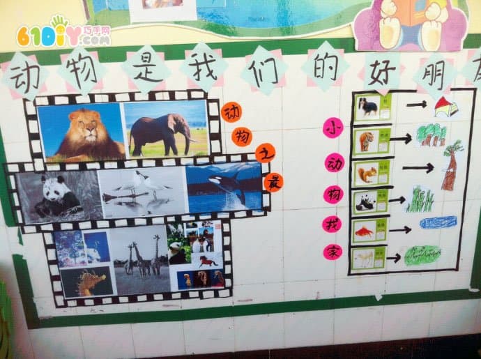 幼儿园主题墙动物是我们的好朋友