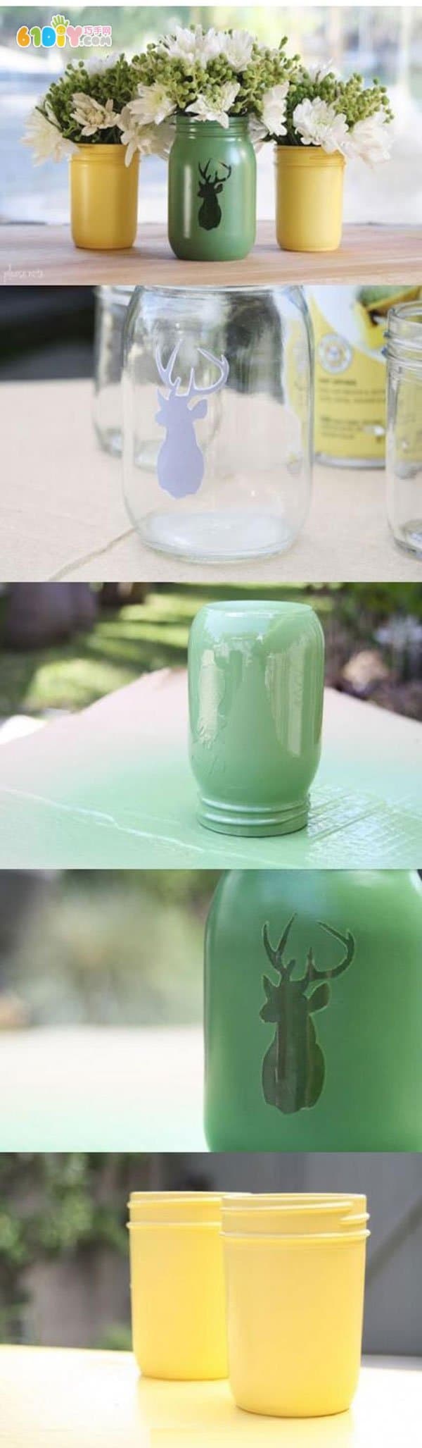 废玻璃瓶制作装饰花瓶