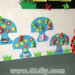 幼儿园进区卡墙面装饰 兔子和蘑菇
