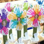 教师节儿童手工 美丽的手印花
