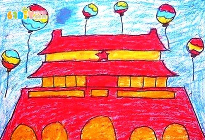国庆节儿童画作品图片