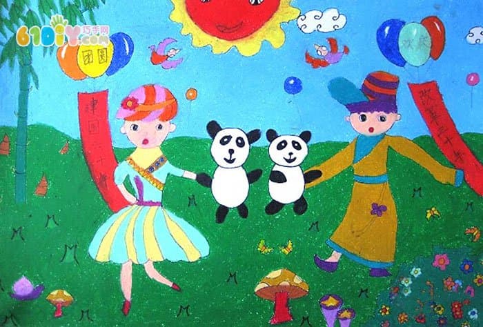国庆节儿童画作品图片