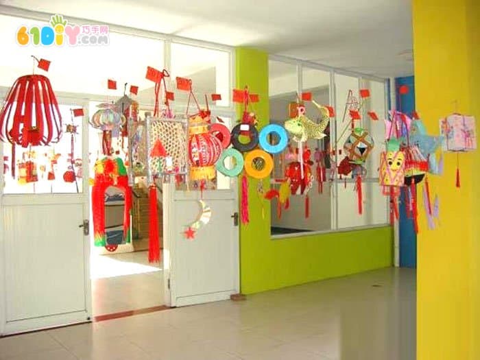 幼儿园中秋节走廊灯笼吊饰