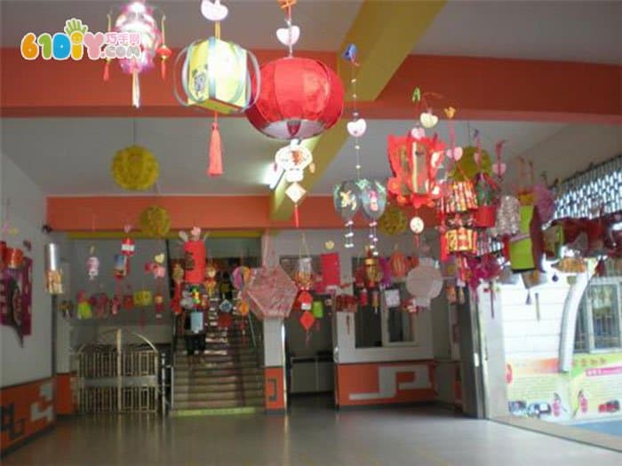 幼儿园中秋节 小朋友们的手工灯笼作品