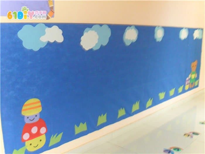 幼儿绘画作品展示墙布置
