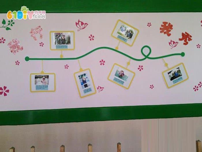 幼儿园教室布置 简单的照片墙