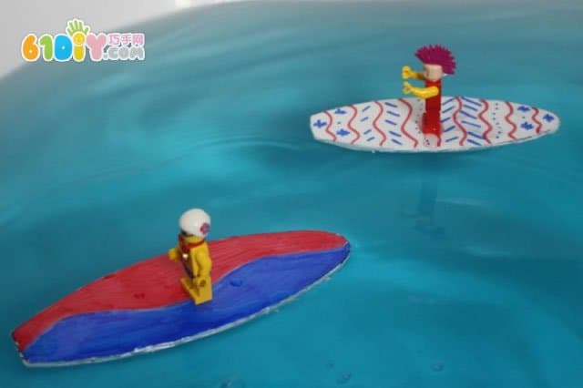 夏天玩具DIY 泡沫手工制作冲浪板