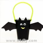万圣节儿童手工 纸杯制作蝙蝠糖果篮