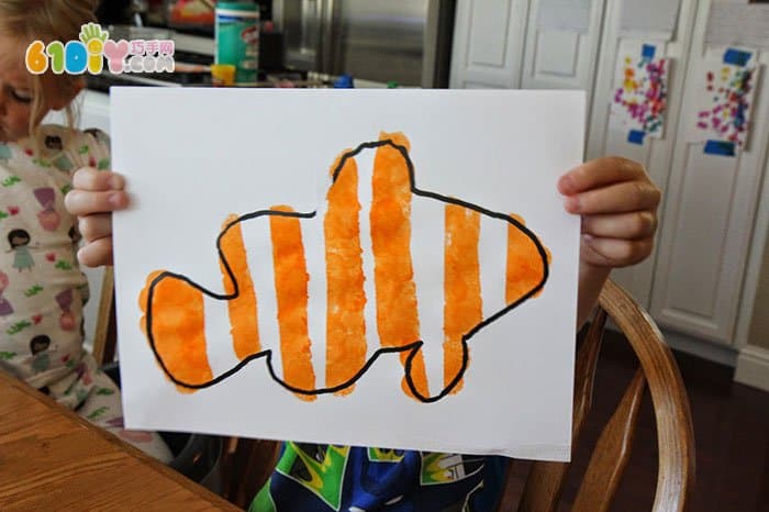 儿童手工制作小丑鱼paddlepak