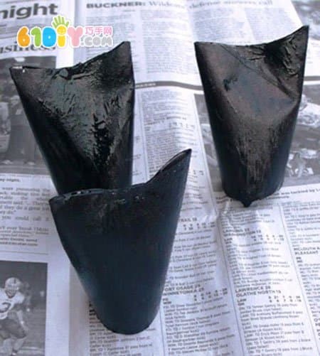 万圣节儿童手工 卫生纸筒DIY蝙蝠挂饰
