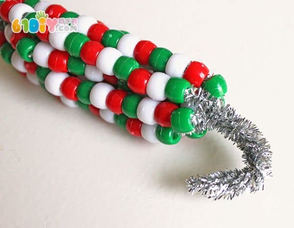 圣诞节手工 珠子毛根制作圣诞挂饰