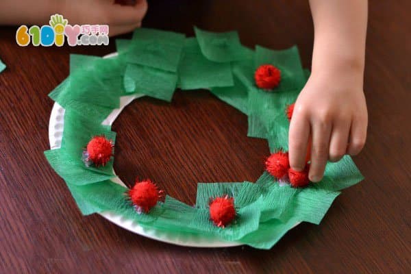 儿童纸盘手工制作圣诞节花环