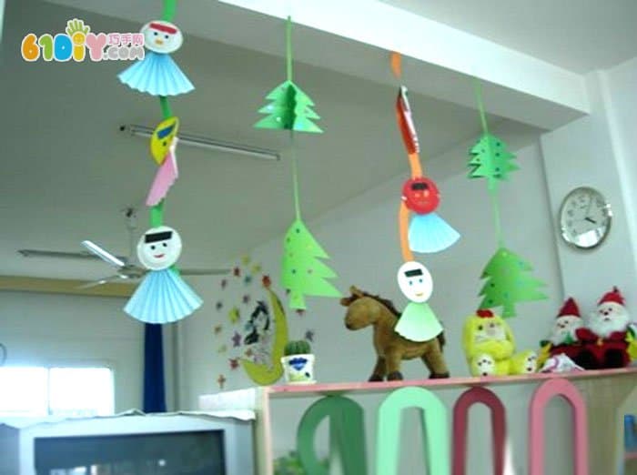 幼儿园圣诞节吊饰 小天使和圣诞树