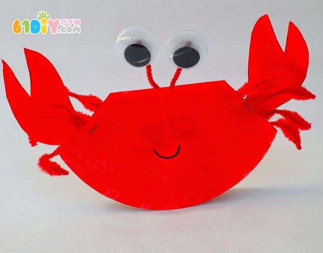 儿童制作可爱的纸盘螃蟹