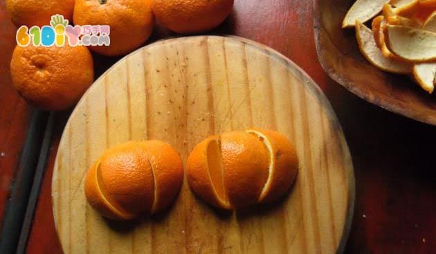橙子皮手工制作树